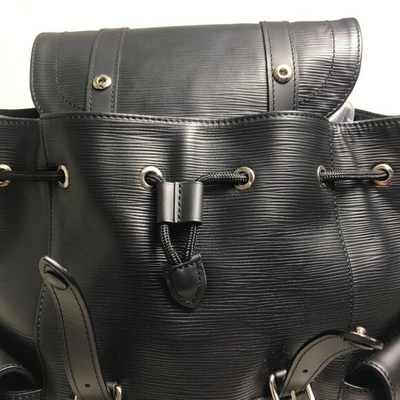 LOUIS VUITTON M50159 Epi Christopher PM Backpack-Bag Epi Leather Black/SilverHW main image 6